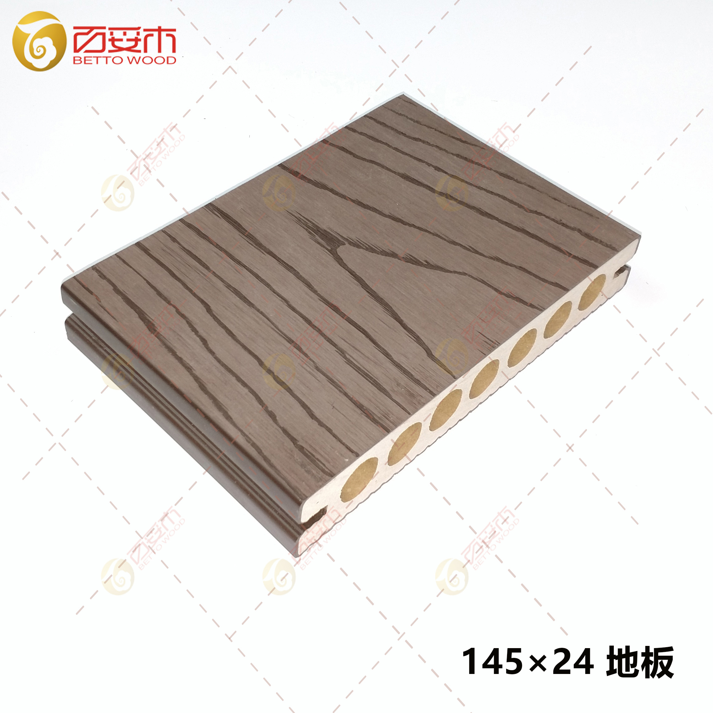 145×24塑木圆孔地板2