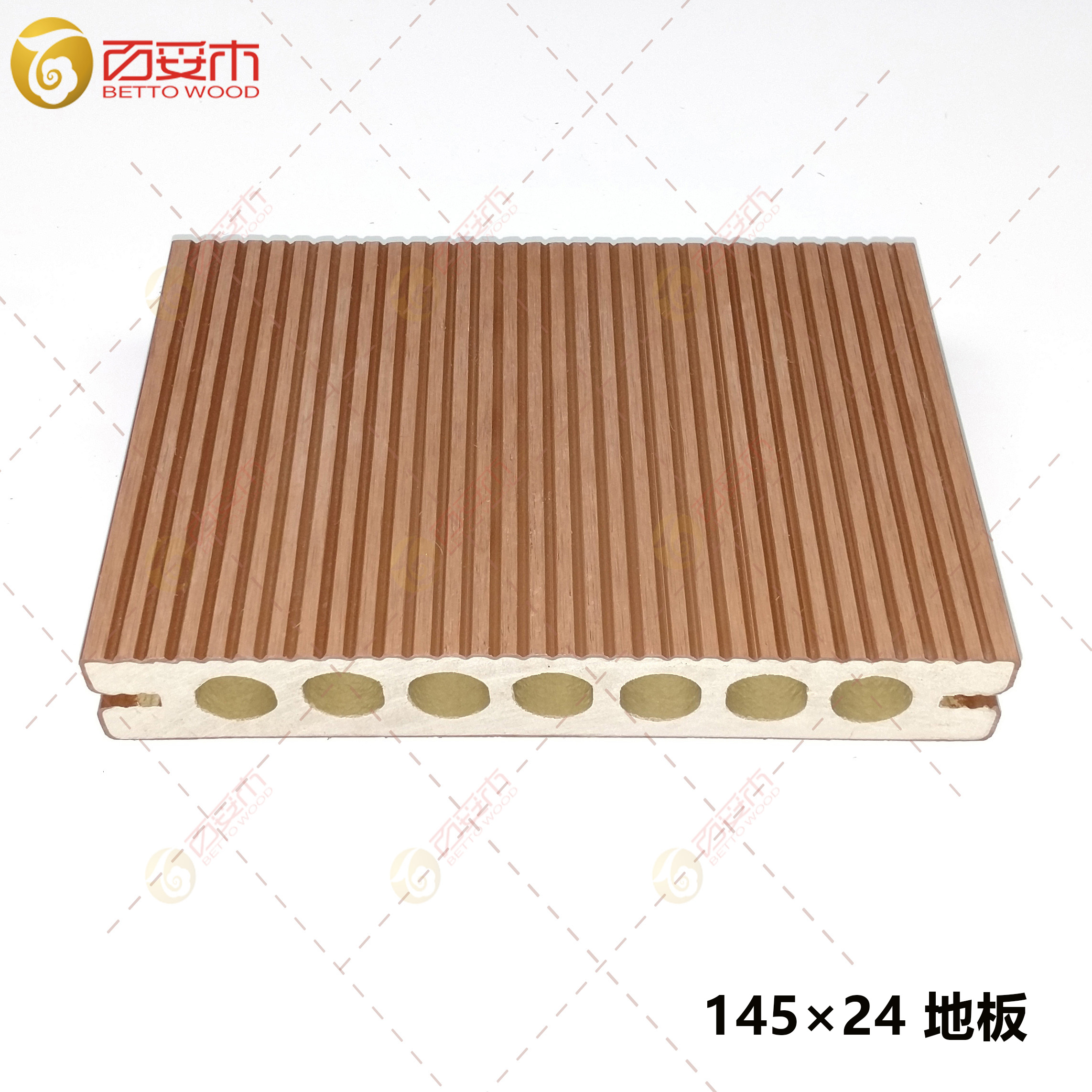 145×24塑木圆孔地板3