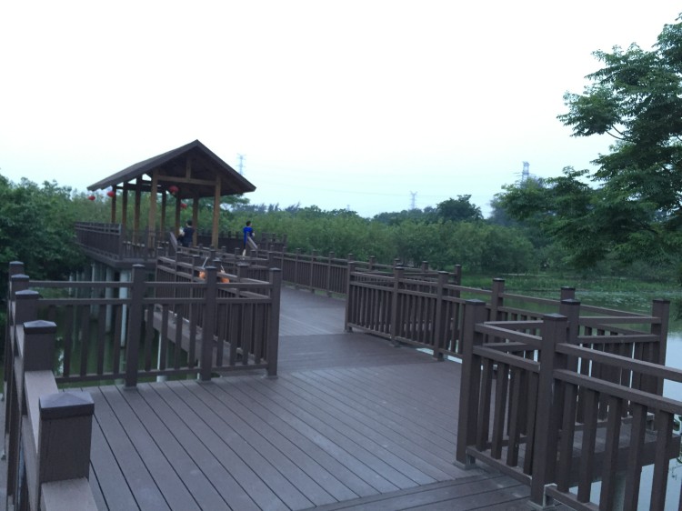 深圳海上田园景观案例：百妥木塑木护栏适配滨海户外场景